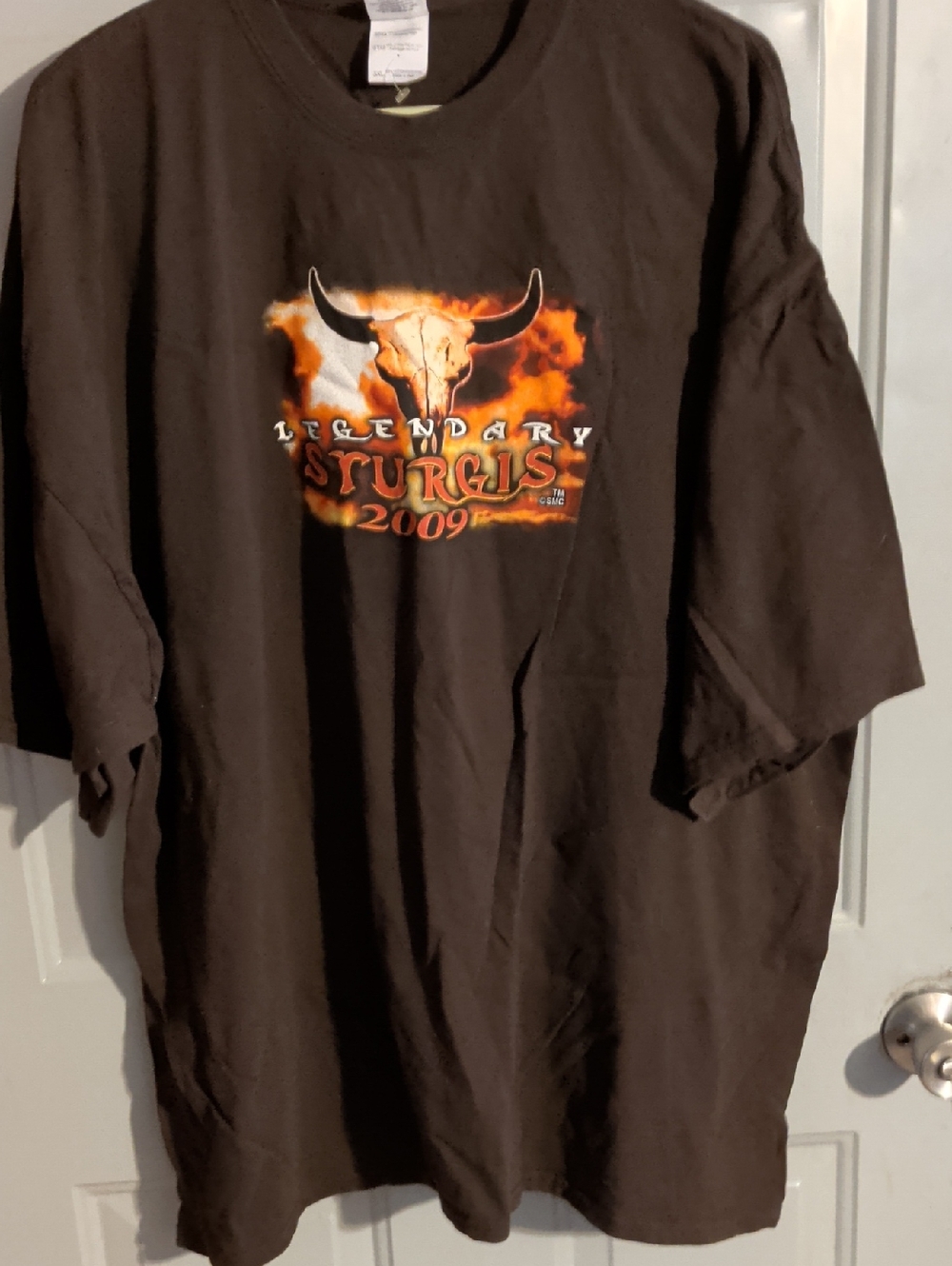 Gildan Brown Sturgis 2009 Bull Skull Graphic Tee